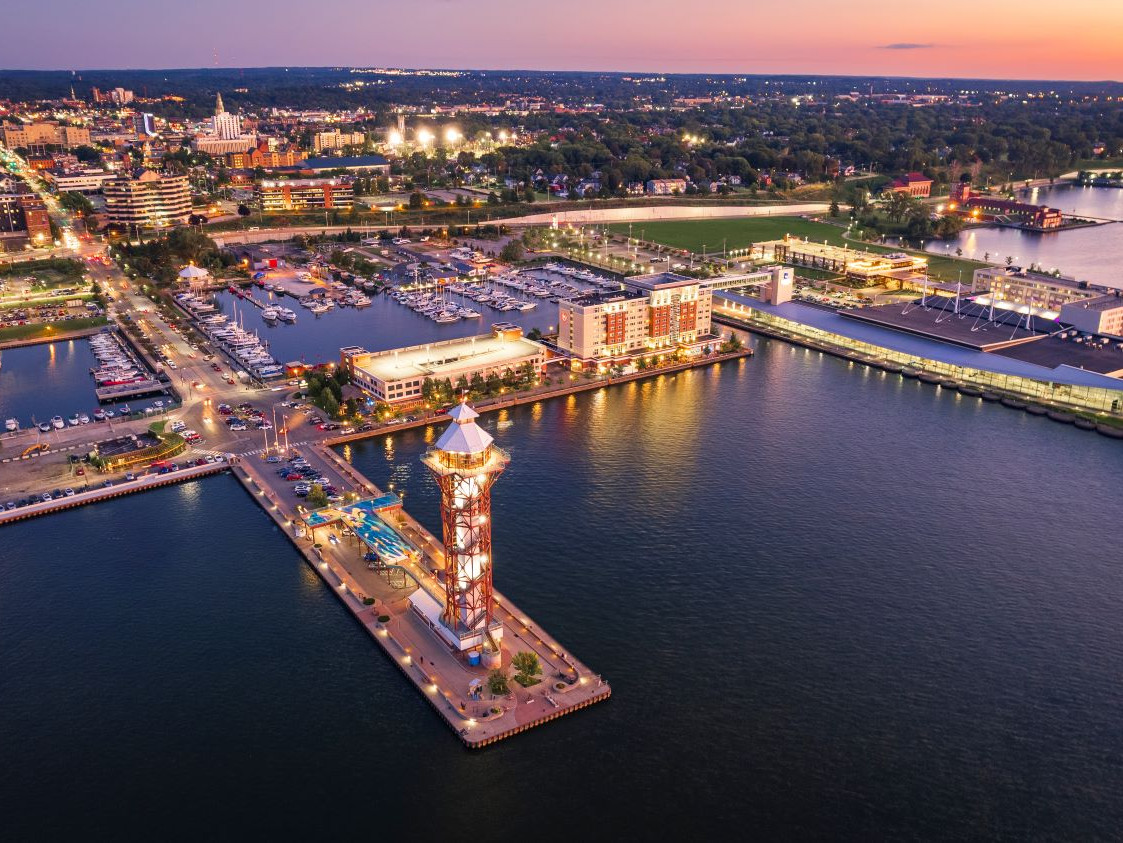 Bayfront Aerial at Sunset given with permission from photog Patrick Grab resize