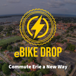 ebike drop overlayed on city