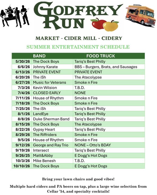 Summer Music and Food Trucks at Godfrey Run Farm Market