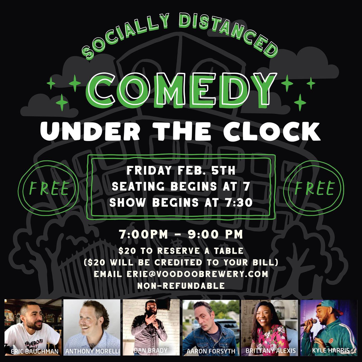 Socially Distanced Comedy Under the Clock