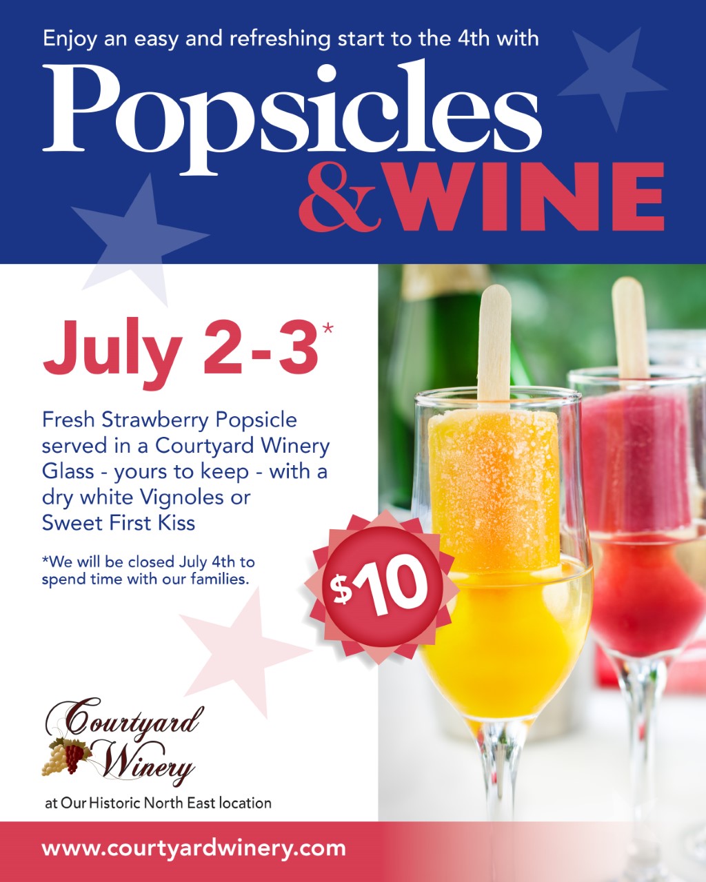 Courtyard Winery presents Popsicles & Wine