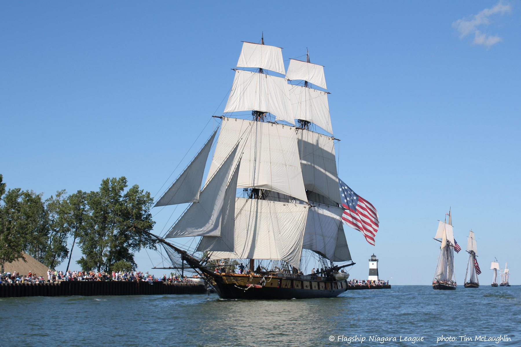 Niagara. Lynx.Pride of Baltimore II. parade of sail through Erie channel TSE 2013. photo by Tim McLaughlin