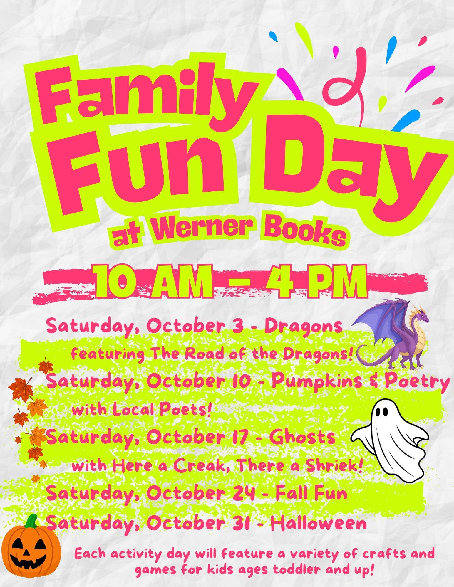 Family Fun Days at Werner Books & Coffee